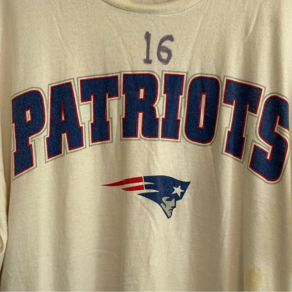 Starter Vintage New England Patriots White T-Shirt Scott Zolak XL
